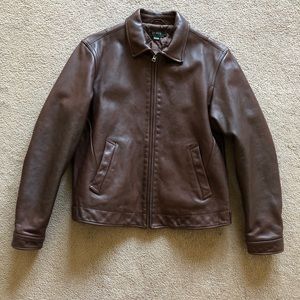 Men's J. Crew Leather Jacket Medium Insulated